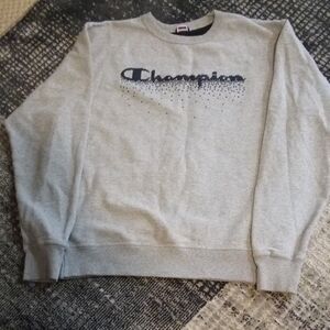 Champion Men / Women Light Gray Crewneck Sweatshirt